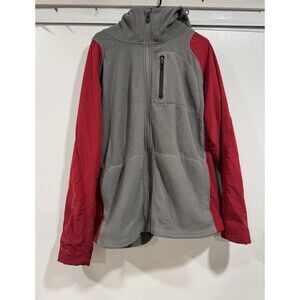 Vintage Oakley Jacket Softshell Men's XL Red Gray Hooded Full Zip Long Sleeve
